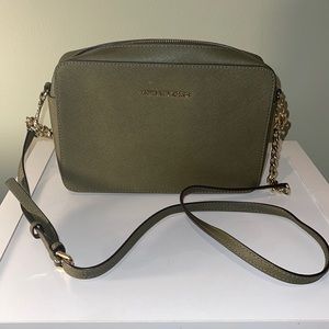 Michael Kors army green crossbody bag